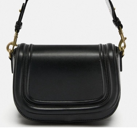 NWOT - Zara Black Flap Shoulder or Crossbody Bag - Picture 1 of 7